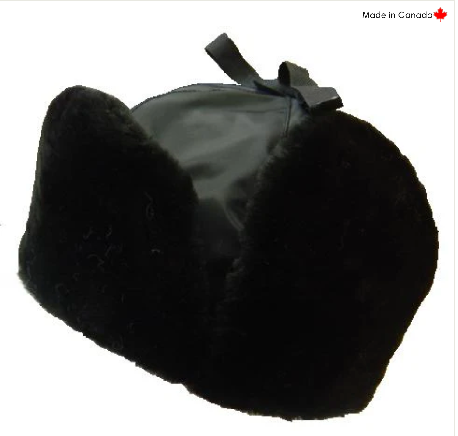 Yukon Hat Imitation Black Fur with Nylon Top